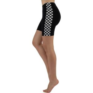 imageCALZITALY Women Fitness Sport Shorts with Checkered Pattern  Black  XS S M L XL  Made in Italy M Black