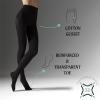 image:image4 PAIRS WOMAN OPAQUE TIGHTS  MICROFIBER PANTYHOSE WITH NUDE BRIEF AREA  BLACK  50 DEN  MADE IN ITALYBlack