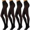 image:image4 PAIRS WOMAN OPAQUE TIGHTS  MICROFIBER PANTYHOSE WITH NUDE BRIEF AREA  BLACK  50 DEN  MADE IN ITALYBlack