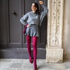 image:imageCALZITALY Opaque Colour Tights  80 DEN Thick Tights Microfiber Pantyhose S  4XL Available in Plus size  Italian HosieryCherry Pink
