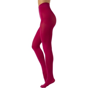 image:imageCALZITALY Opaque Colour Tights  80 DEN Thick Tights Microfiber Pantyhose S  4XL Available in Plus size  Italian HosieryCherry Pink
