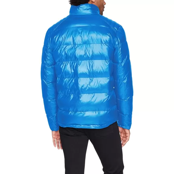 GUESS Mens Midweight Puffer Jacket With Removable HoodDeep Aqua Blue