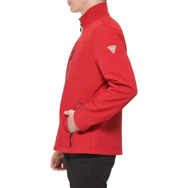 GUESS Mens Softshell Long Sleeve JacketFire Red