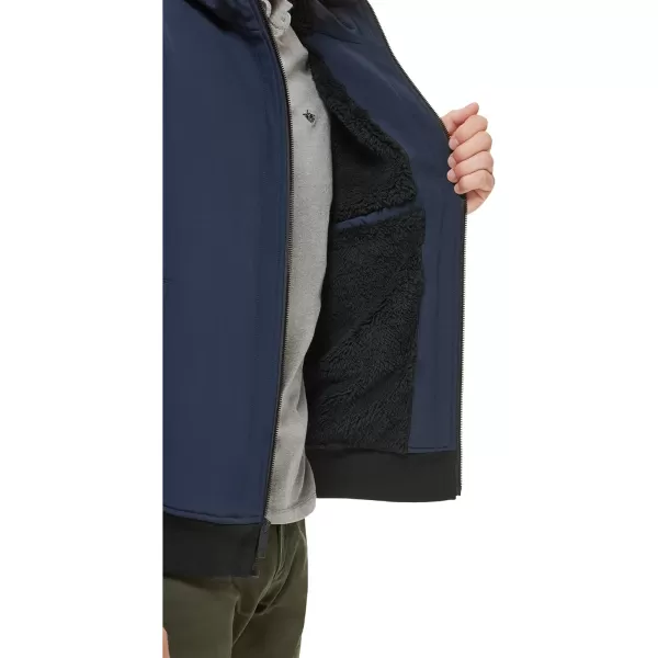 Dockers Mens Softshell Sherpa Lined Bomber JacketNavy