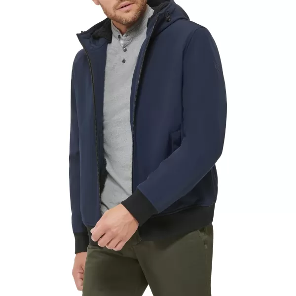 Dockers Mens Softshell Sherpa Lined Bomber JacketNavy