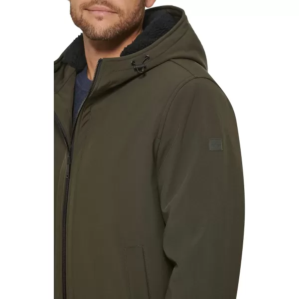 Dockers Mens Softshell Sherpa Lined Bomber JacketOlive