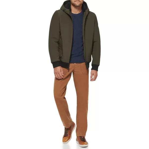 Dockers Mens Softshell Sherpa Lined Bomber JacketOlive