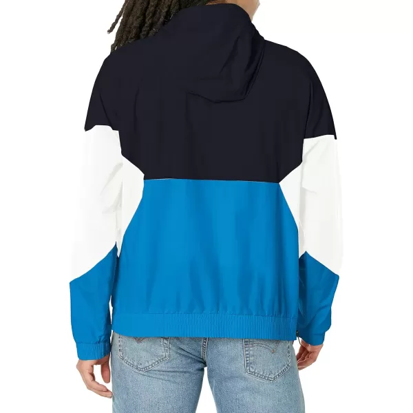 Tommy Hilfiger Mens Retro Lightweight Taslan Hooded Popover Water Resistant Windbreaker JacketNavyBright BlueWhite