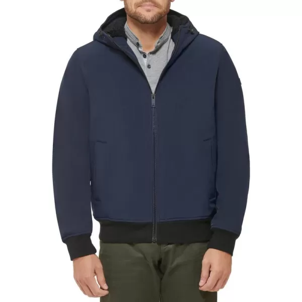 Dockers Mens Softshell Sherpa Lined Bomber JacketNavy