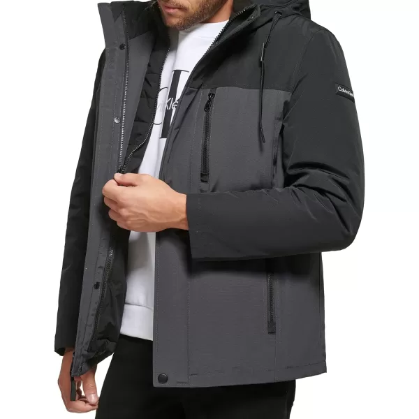 Calvin Klein Mens Arctic Faille 3 in 1 Systems JacketIron