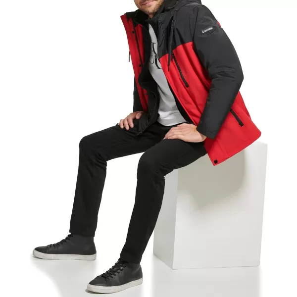 Calvin Klein Mens Arctic Faille 3 in 1 Systems JacketRed Combo