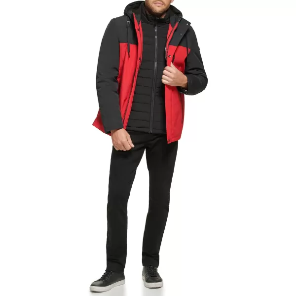 Calvin Klein Mens Arctic Faille 3 in 1 Systems JacketRed Combo
