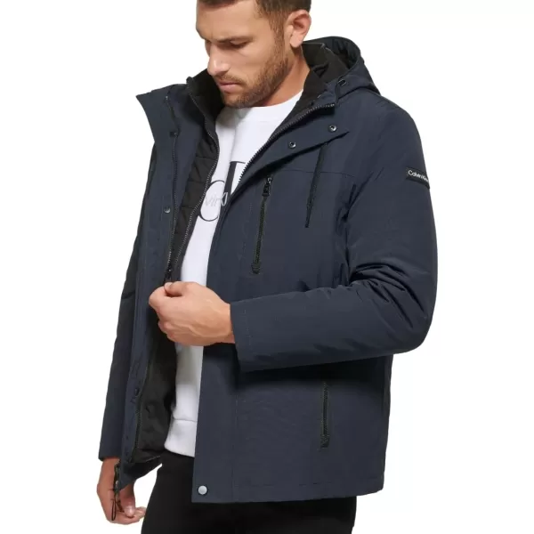 Calvin Klein Mens Arctic Faille 3 in 1 Systems JacketTrue Navy