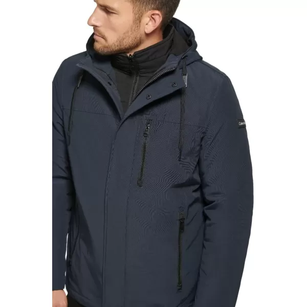 Calvin Klein Mens Arctic Faille 3 in 1 Systems JacketTrue Navy