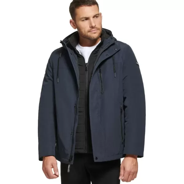 Calvin Klein Mens Arctic Faille 3 in 1 Systems JacketTrue Navy