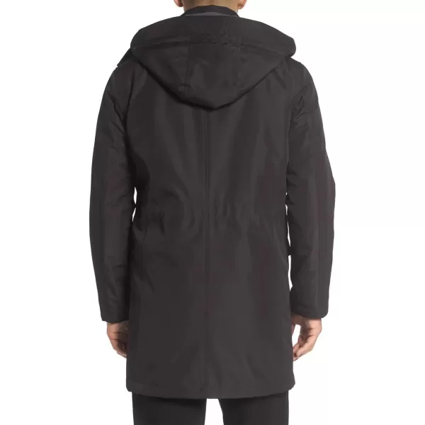 Cole Haan Signature Mens Bonded Nylon Car Coat with Attached HoodBlack