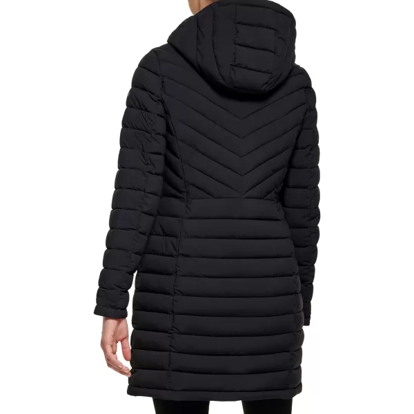 DKNY Womens Lightweight Outerwear Packable FullZipBlack