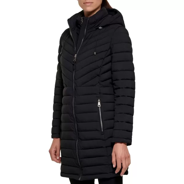 DKNY Womens Lightweight Outerwear Packable FullZipBlack