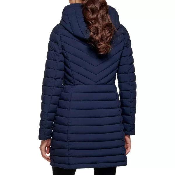 DKNY Womens Lightweight Outerwear Packable FullZipNavy