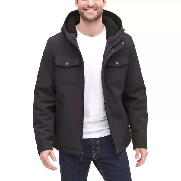 Dockers Mens Arctic Cloth Sherpa Storm JacketBlack Soft Shell