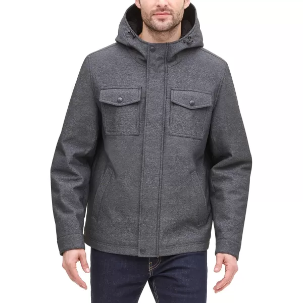 Dockers Mens Arctic Cloth Sherpa Storm JacketGraphite Heather Soft Shell