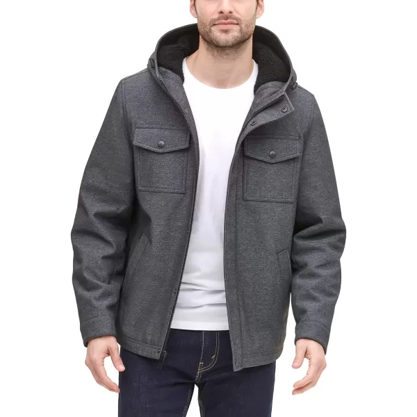 Dockers Mens Arctic Cloth Sherpa Storm JacketGraphite Heather Soft Shell