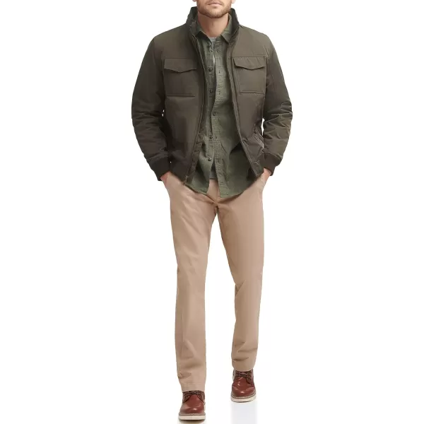 Dockers Mens Quilted Lined Flight Bomber JacketArmy Green