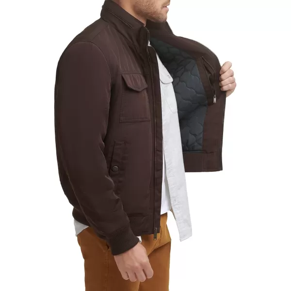 Dockers Mens Quilted Lined Flight Bomber JacketDark Brown