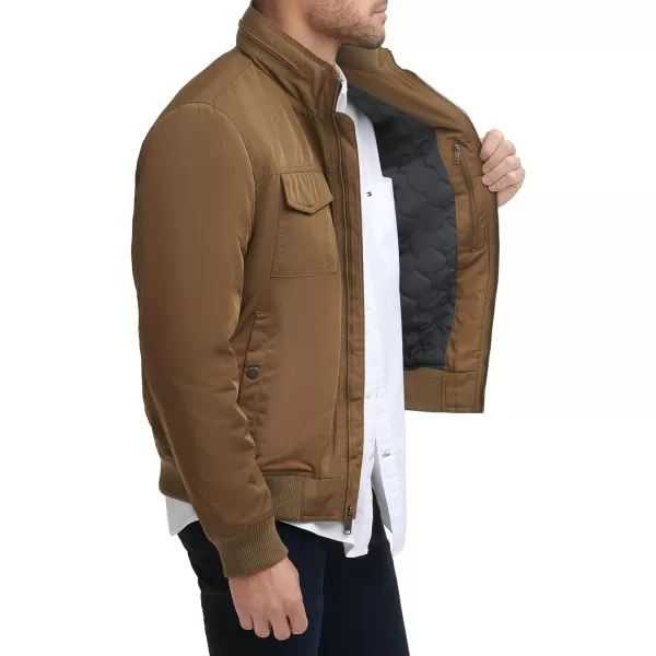 Dockers Mens Quilted Lined Flight Bomber JacketKhaki