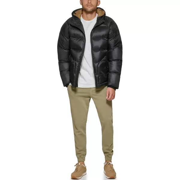 Dockers Mens Recycled Quilted Hooded Puffer JacketBlack