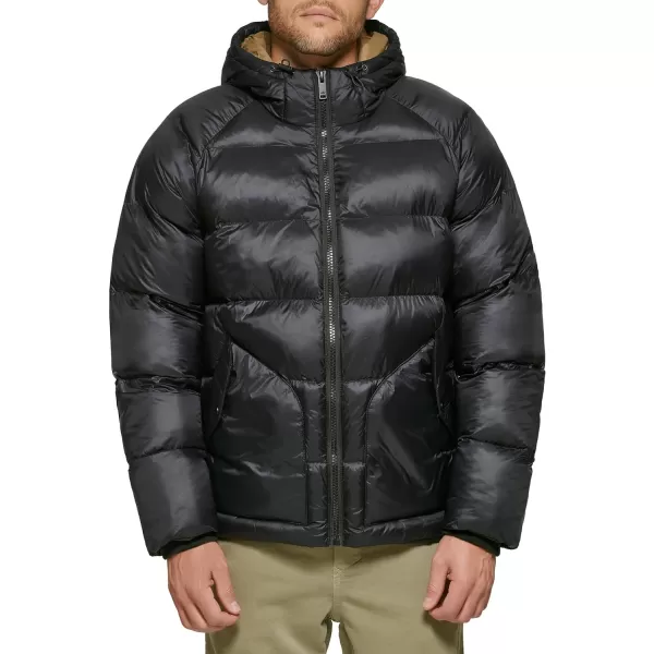 Dockers Mens Recycled Quilted Hooded Puffer JacketBlack