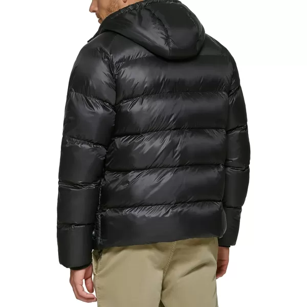 Dockers Mens Recycled Quilted Hooded Puffer JacketBlack