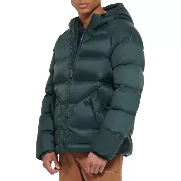 Dockers Mens Recycled Quilted Hooded Puffer JacketForest