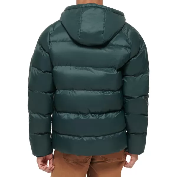 Dockers Mens Recycled Quilted Hooded Puffer JacketForest