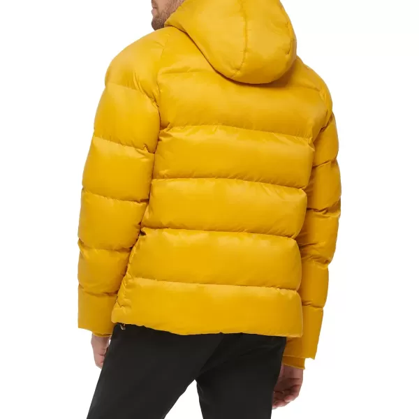 Dockers Mens Recycled Quilted Hooded Puffer JacketGold