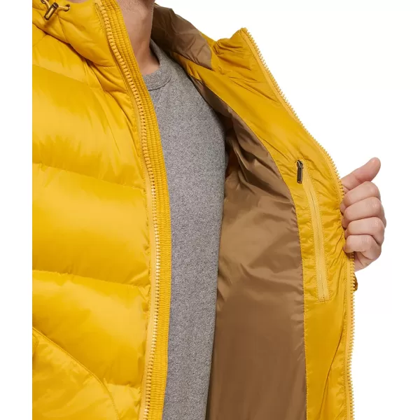 Dockers Mens Recycled Quilted Hooded Puffer JacketGold