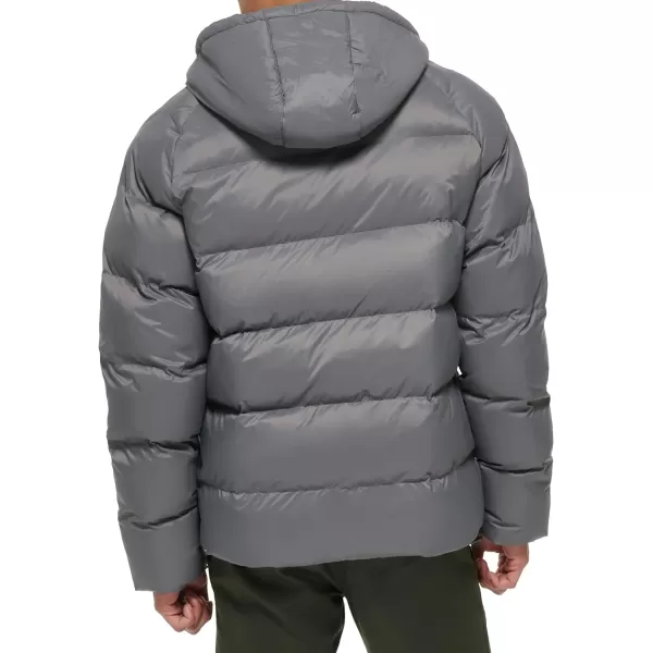 Dockers Mens Recycled Quilted Hooded Puffer JacketGrey