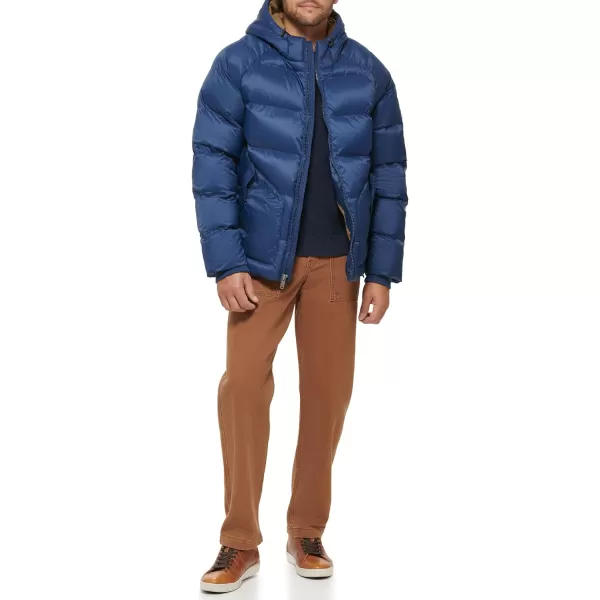 Dockers Mens Recycled Quilted Hooded Puffer JacketNavy