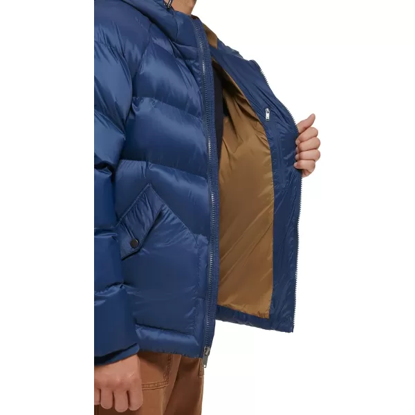 Dockers Mens Recycled Quilted Hooded Puffer JacketNavy