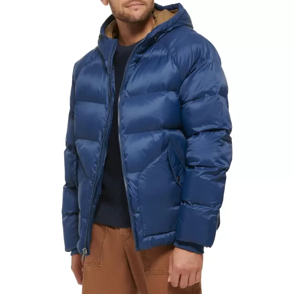 Dockers Mens Recycled Quilted Hooded Puffer JacketNavy