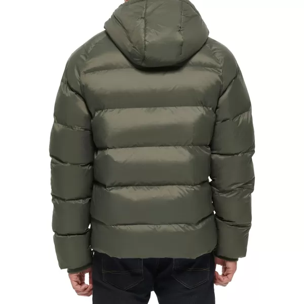 Dockers Mens Recycled Quilted Hooded Puffer JacketOlive