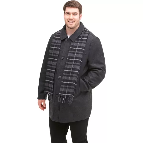 Dockers Mens Weston Wool Blend Scarf CoatBig amp Tall Charcoal