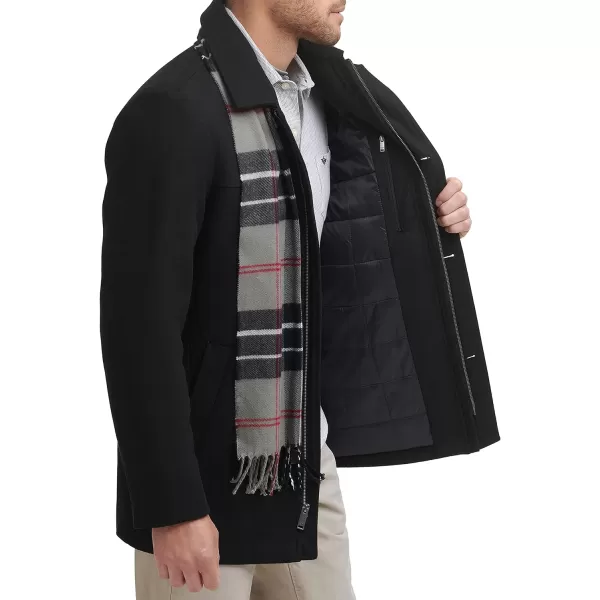 Dockers Mens Weston Wool Blend Scarf CoatStandard Black