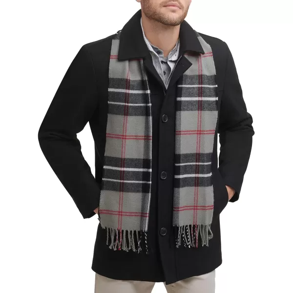 Dockers Mens Weston Wool Blend Scarf CoatStandard Black