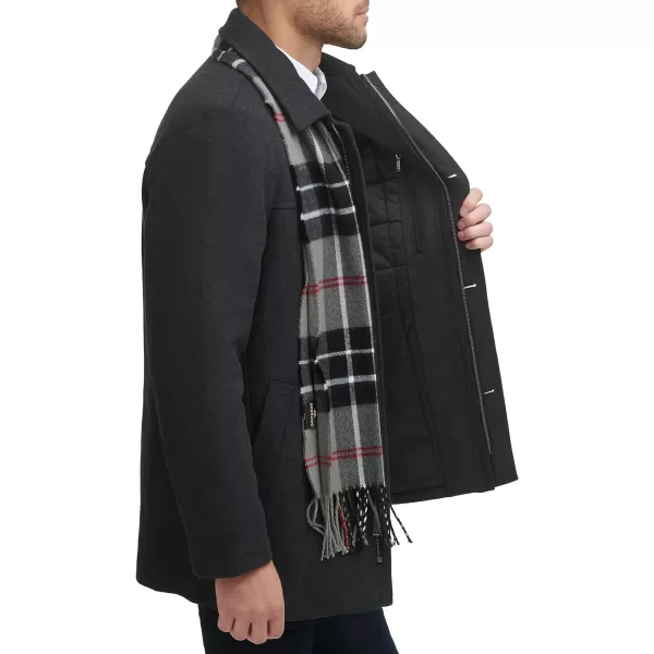 Dockers Mens Weston Wool Blend Scarf CoatStandard Charcoal