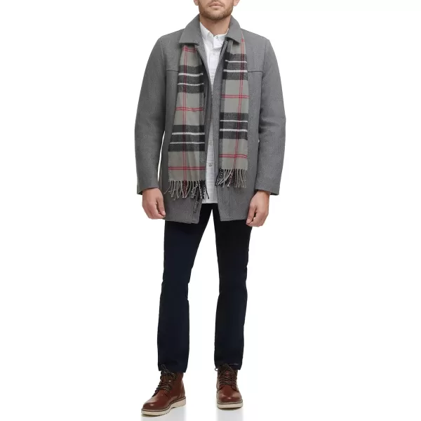 Dockers Mens Weston Wool Blend Scarf CoatStandard Light Grey