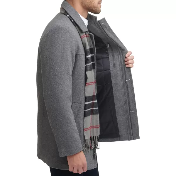 Dockers Mens Weston Wool Blend Scarf CoatStandard Light Grey