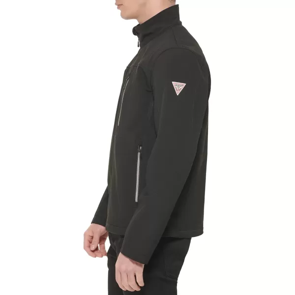 GUESS Mens Softshell Long Sleeve 1 Chest Pocket JacketBlack