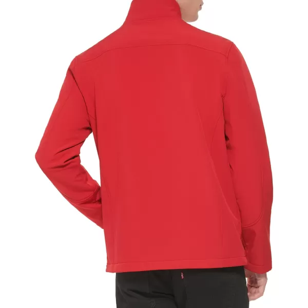 GUESS Mens Softshell Long Sleeve 1 Chest Pocket JacketFire Red