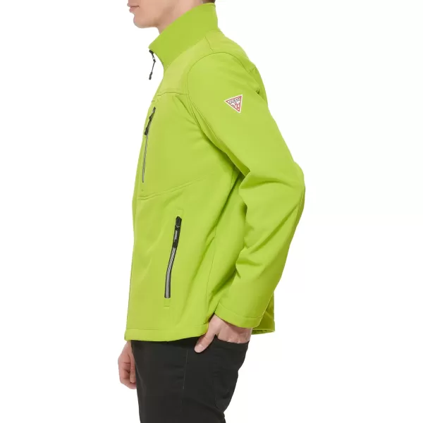 GUESS Mens Softshell Long Sleeve 1 Chest Pocket JacketLime